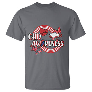 CHD Awareness T Shirt Rainbow Congenital Heart Defect Awareness Heart Disease TS02 Charcoal Printyourwear