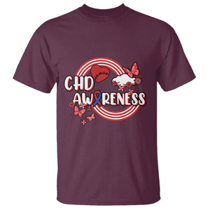 CHD Awareness T Shirt Rainbow Congenital Heart Defect Awareness Heart Disease TS02 Maroon Printyourwear