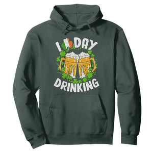 Funny St Patricks Day Hoodie I Love Day Drinking Beer Lover Drink Team TS02 Dark Forest Green Print Your Wear