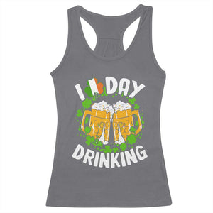 Funny St Patricks Day Racerback Tank Top I Love Day Drinking Beer Lover Drink Team TS02 Charcoal Print Your Wear