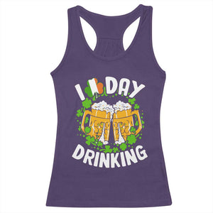 Funny St Patricks Day Racerback Tank Top I Love Day Drinking Beer Lover Drink Team TS02 Purple Print Your Wear