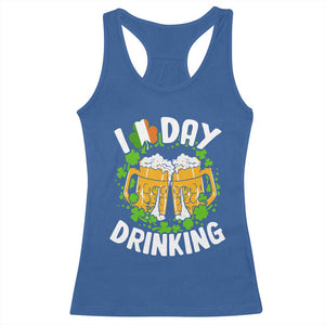 Funny St Patricks Day Racerback Tank Top I Love Day Drinking Beer Lover Drink Team TS02 Royal Blue Print Your Wear