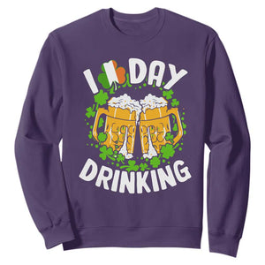 Funny St Patricks Day Sweatshirt I Love Day Drinking Beer Lover Drink Team TS02 Purple Print Your Wear