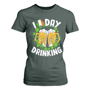 Funny St Patricks Day T Shirt For Women I Love Day Drinking Beer Lover Drink Team TS02 Dark Forest Green Print Your Wear