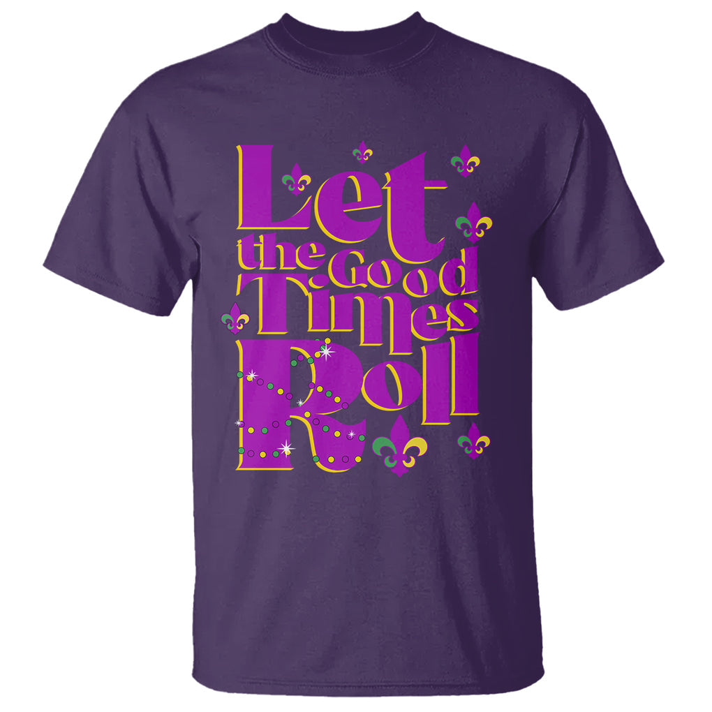 Funny Mardi Gras T Shirt Let The Good Times Roll TS02 Purple Printyourwear