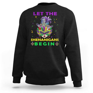 Funny Mardi Gras Sweatshirt Let The Shenanigans Begin TS02 Black Printyourwear