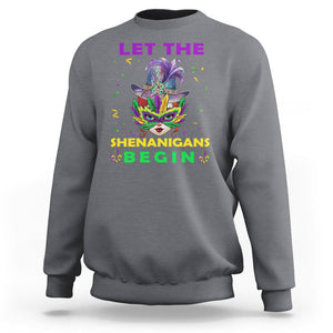 Funny Mardi Gras Sweatshirt Let The Shenanigans Begin TS02 Charcoal Printyourwear