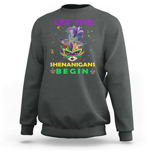 Funny Mardi Gras Sweatshirt Let The Shenanigans Begin TS02 Dark Heather Printyourwear