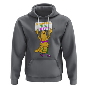 Funny Mardi Gras Hoodie Show Me The Titties Sexy Crawfish TS02 Charcoal Printyourwear