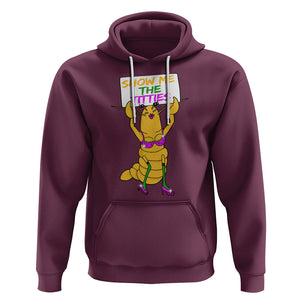 Funny Mardi Gras Hoodie Show Me The Titties Sexy Crawfish TS02 Maroon Printyourwear