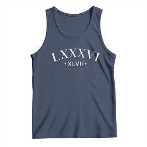 LXXXVI XLVII Tank Top 86 47 Roman Numerals TS02 Navy Print Your Wear