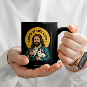 Guess Who is Back Funny Christian Easter Coffee Mug Winking Jesus with Lamb Cute Resurrection Humor Gift TS02 Print Your Wear