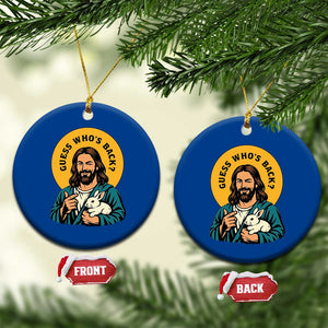 Guess Who is Back Funny Christian Easter Ceramic Ornament Winking Jesus with Lamb Cute Resurrection Humor Gift TS02 1pc Blue Print Your Wear
