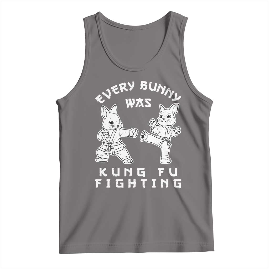 Funny Easter Rabbit Martial Arts Tank Top Every Bunny Was Kung Fu Fighting Cute Bunny Humor Gift TS02 Deep Heather Print Your Wear