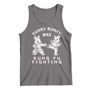 Funny Easter Rabbit Martial Arts Tank Top Every Bunny Was Kung Fu Fighting Cute Bunny Humor Gift TS02 Deep Heather Print Your Wear