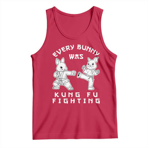 Funny Easter Rabbit Martial Arts Tank Top Every Bunny Was Kung Fu Fighting Cute Bunny Humor Gift TS02 Red Print Your Wear