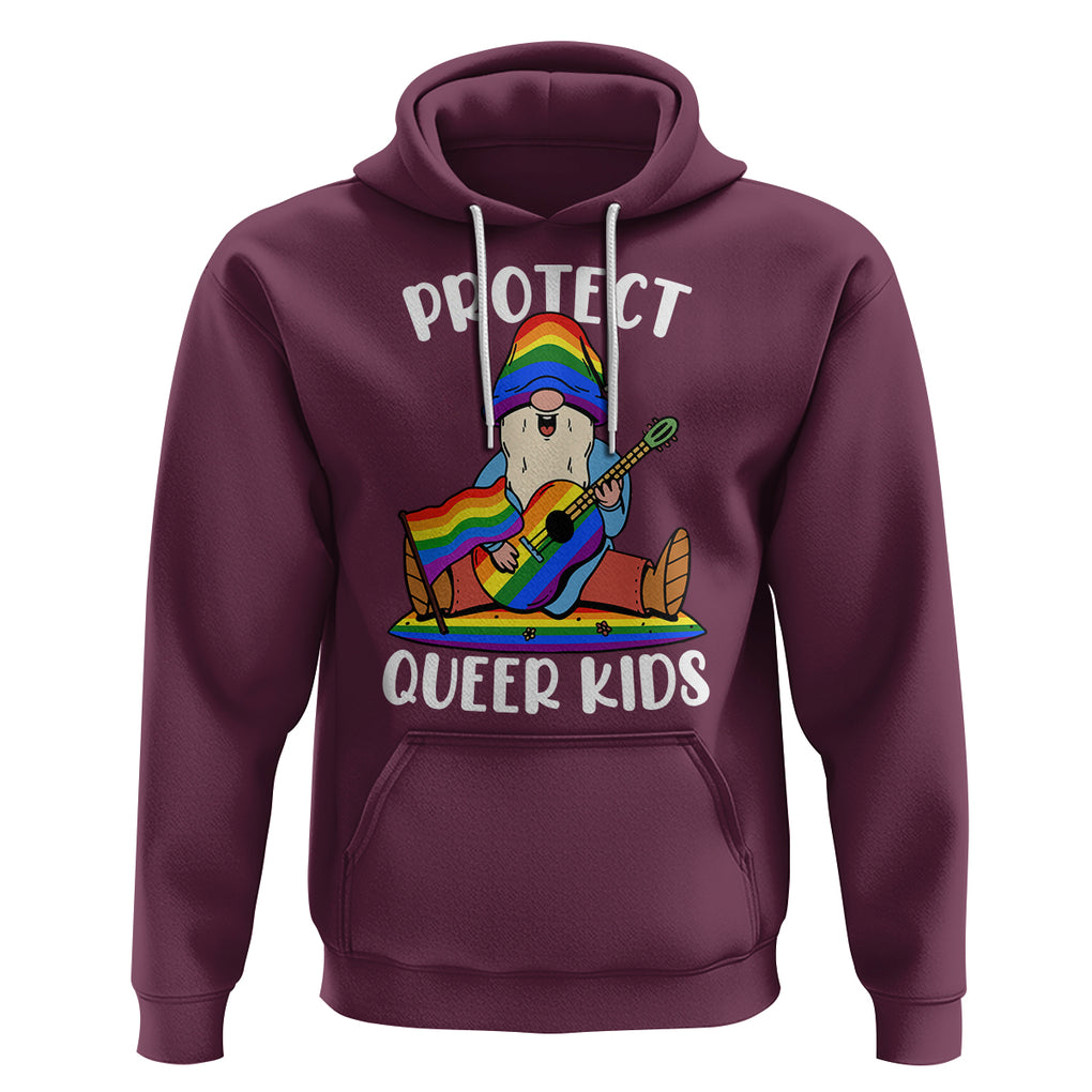Protect Queer Kids Hoodie Gnome Ally LGBT Pride History Month Support TS02 Maroon Printyourwear