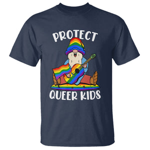 Protect Queer Kids T Shirt Gnome Ally LGBT Pride History Month Support TS02 Navy Printyourwear