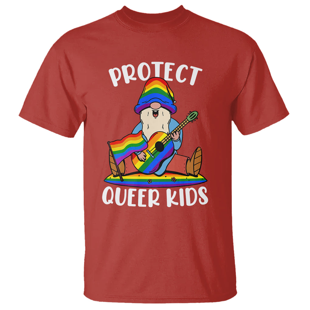 Protect Queer Kids T Shirt Gnome Ally LGBT Pride History Month Support TS02 Red Printyourwear