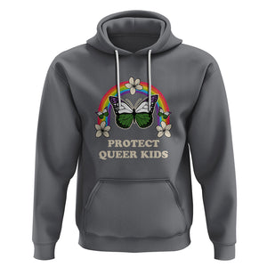 Protect Queer Kids Hoodie Butterfly Ally LGBT Pride History Month Support TS02 Charcoal Printyourwear