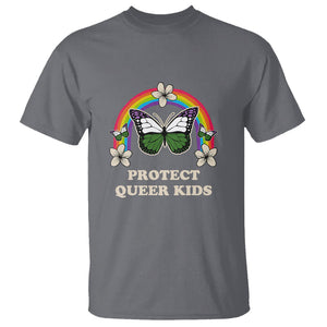 Protect Queer Kids T Shirt Butterfly Ally LGBT Pride History Month Support TS02 Charcoal Printyourwear