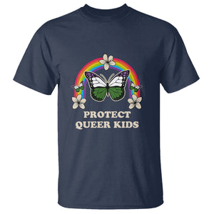 Protect Queer Kids T Shirt Butterfly Ally LGBT Pride History Month Support TS02 Navy Printyourwear