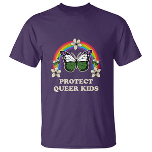 Protect Queer Kids T Shirt Butterfly Ally LGBT Pride History Month Support TS02 Purple Printyourwear