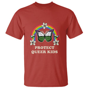 Protect Queer Kids T Shirt Butterfly Ally LGBT Pride History Month Support TS02 Red Printyourwear