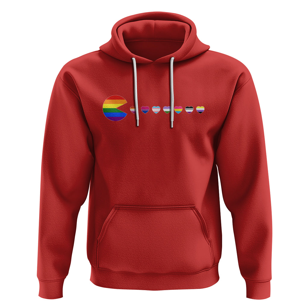 Funny LGBT Pride Hoodie Video Game Pie Eating LGBTQ Flag TS02 Red Printyourwear