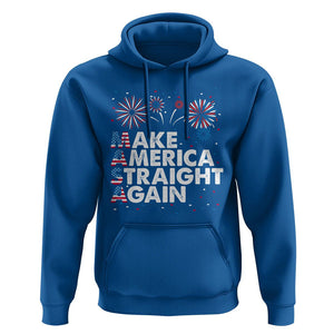 Funny 4th Of July Hoodie Make America Straight Again Fireworks US Flag USA Party TS02 Royal Blue Print Your Wear