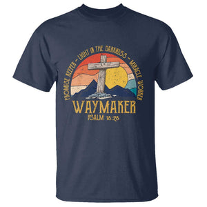 Bible Verse T Shirt Waymaker Psalm Isaiah Promise Keeper Light In The Darkness Miracle Worker Christian Religious TS02 Navy Print Your Wear