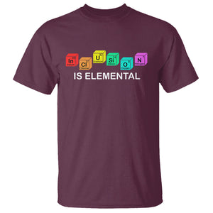 Funny LGBT Support T Shirt Inclusion Is Elemental Chemical Elements TS02 Maroon Printyourwear