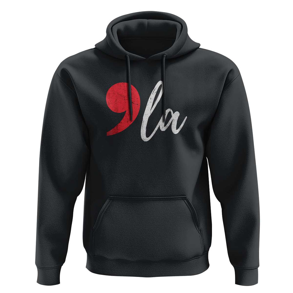 Harris 2024 Hoodie Comma La Kamala For President Red Punctuation Mark TS02 Black Print Your Wear