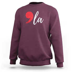 Harris 2024 Sweatshirt Comma La Kamala For President Red Punctuation Mark TS02 Maroon Print Your Wear