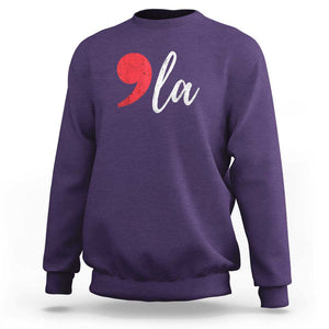 Harris 2024 Sweatshirt Comma La Kamala For President Red Punctuation Mark TS02 Purple Print Your Wear