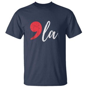 Harris 2024 T Shirt Comma La Kamala For President Red Punctuation Mark TS02 Navy Print Your Wear