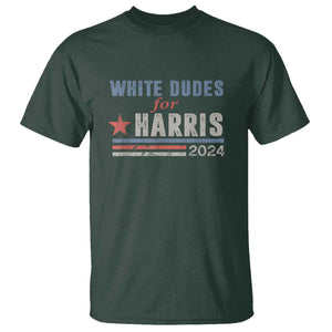 Kamala For President T Shirt White Dudes For Harris 2024 TS02 Dark Forest Green Print Your Wear