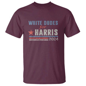 Kamala For President T Shirt White Dudes For Harris 2024 TS02 Maroon Print Your Wear