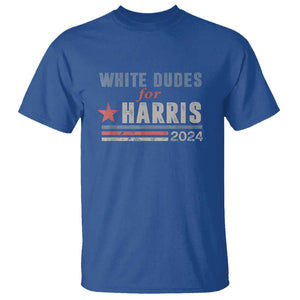 Kamala For President T Shirt White Dudes For Harris 2024 TS02 Royal Blue Print Your Wear