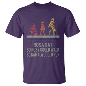 Empowered Women T Shirt Rosa Sat So Ruby Could Walk So Kamala Could Run TS02 Purple Print Your Wear