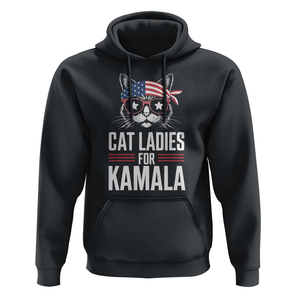 Harris 2024 For President Hoodie Cat Ladies For Kamala TS02 Black Print Your Wear