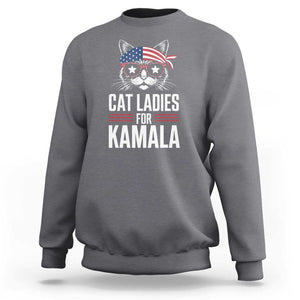 Harris 2024 For President Sweatshirt Cat Ladies For Kamala TS02 Charcoal Print Your Wear