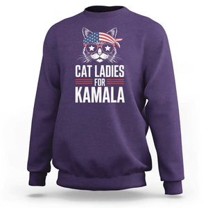 Harris 2024 For President Sweatshirt Cat Ladies For Kamala TS02 Purple Print Your Wear