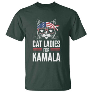 Harris 2024 For President T Shirt Cat Ladies For Kamala TS02 Dark Forest Green Print Your Wear