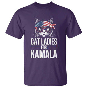 Harris 2024 For President T Shirt Cat Ladies For Kamala TS02 Purple Print Your Wear