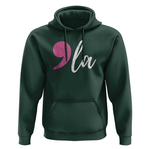 Harris 2024 Hoodie Comma La Kamala For President Pink Punctuation Mark TS02 Dark Forest Green Print Your Wear