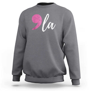 Harris 2024 Sweatshirt Comma La Kamala For President Pink Punctuation Mark TS02 Charcoal Print Your Wear