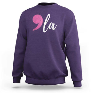 Harris 2024 Sweatshirt Comma La Kamala For President Pink Punctuation Mark TS02 Purple Print Your Wear