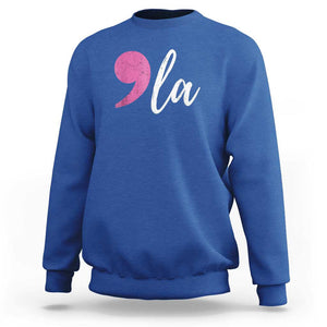 Harris 2024 Sweatshirt Comma La Kamala For President Pink Punctuation Mark TS02 Royal Blue Print Your Wear