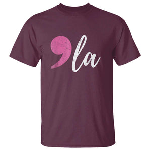 Harris 2024 T Shirt Comma La Kamala For President Pink Punctuation Mark TS02 Maroon Print Your Wear